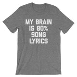 My Brain Is 80% Song Lyrics T-Shirt (Unisex)